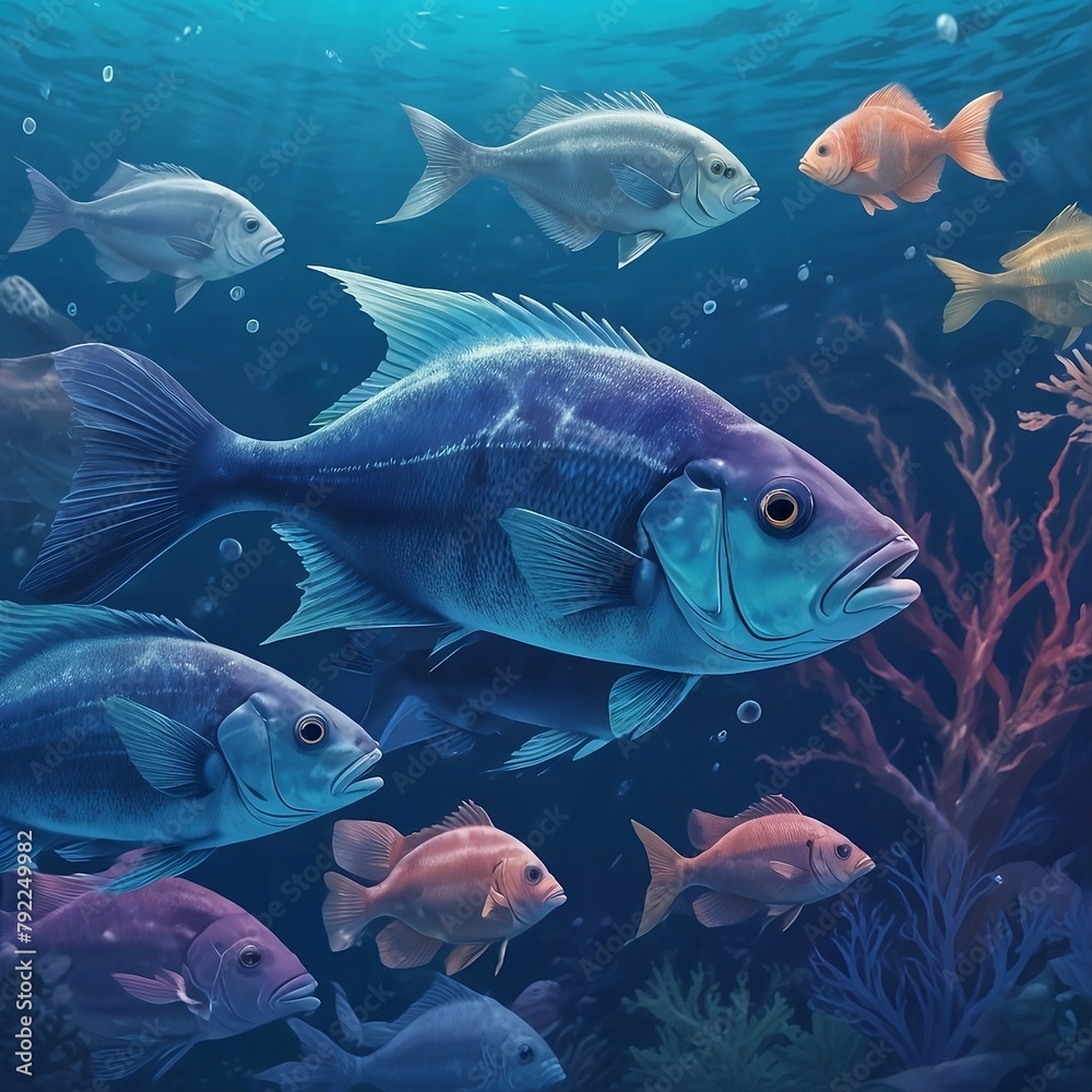 Naklejka premium fish in the water