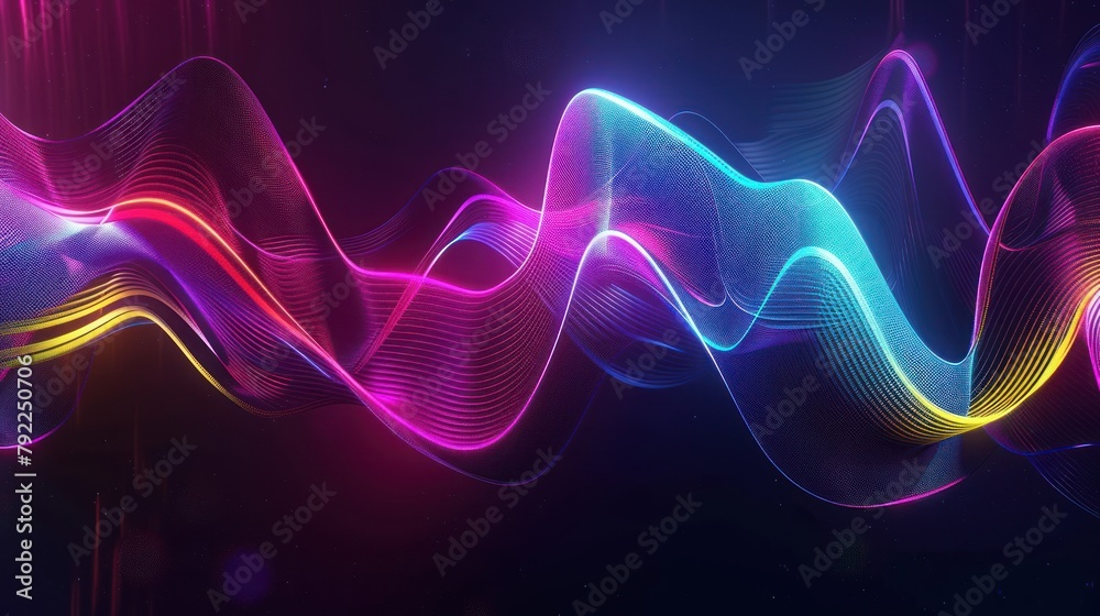 Fototapeta premium Digital technology background ,Dynamic wave abstract gradient. Digital technology background,. digital futuristic.