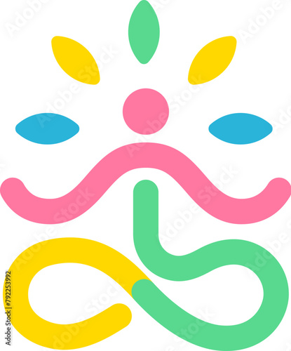 Yoga Lotus Pose Logo