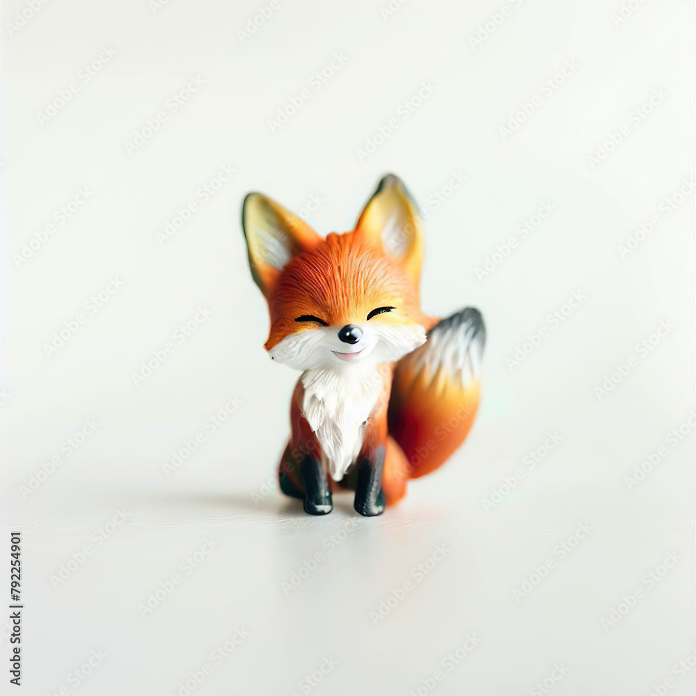 Obraz premium Little fox with beautiful color and white background.with Generative AI technology