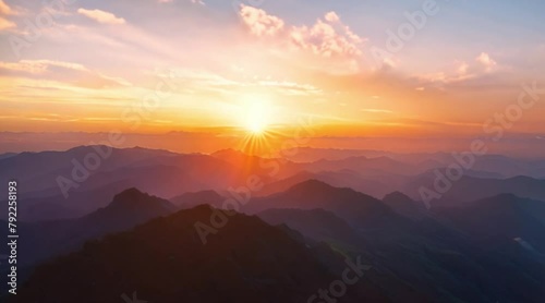sunset in the mountain