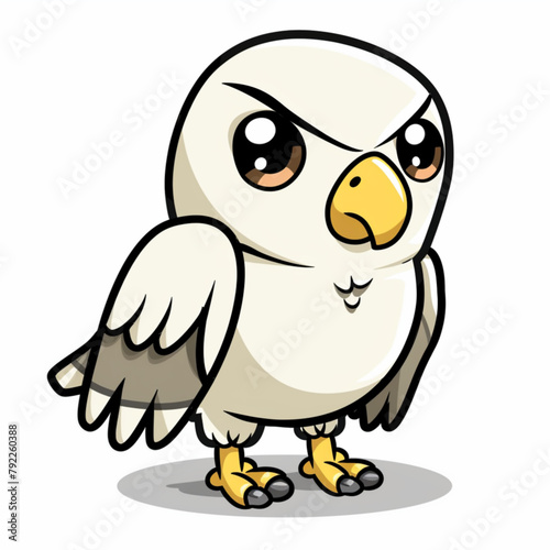 hawk cartoon isolated on white