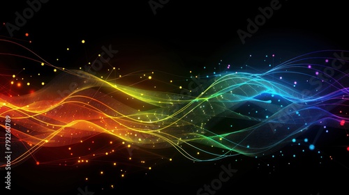 Abstract digital technology background, Abstract yellow waves - data flow concept.Digital technology background,. digital futuristic.