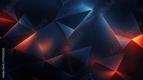 Gradient geometric shapes on dark background concept
