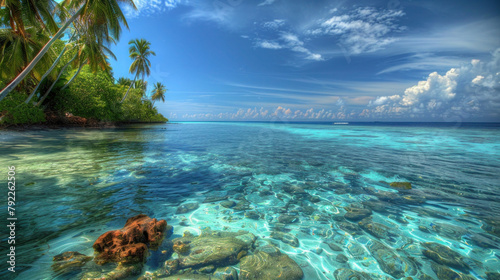 tropical island with sea