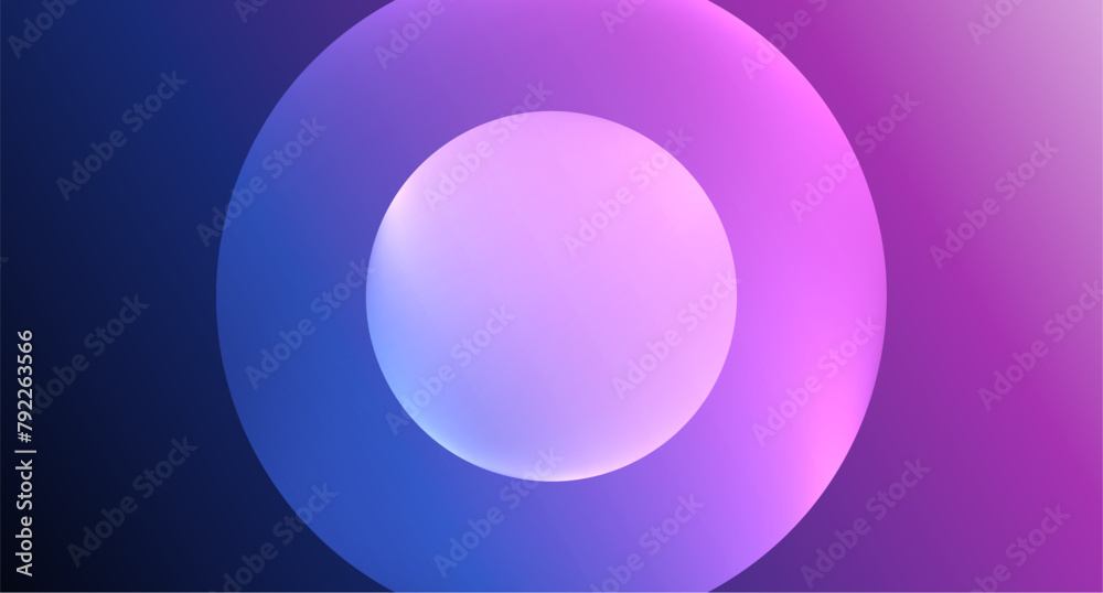 An electric blue circle surrounded by a violet gas cloud, with a magenta lens flare in the center on a purple background resembling a celestial astronomical object in the sky