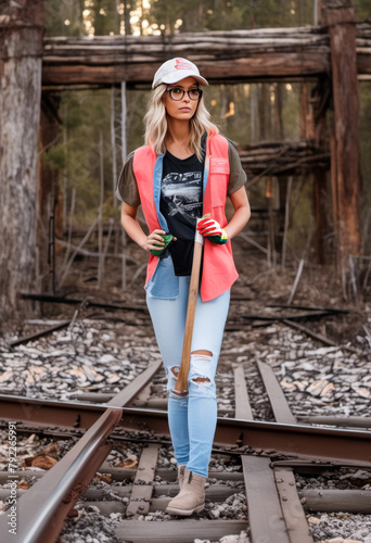 woman worker on the railroad