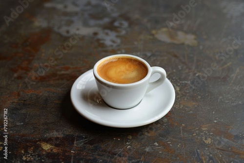 Classic espresso shot in a white cup