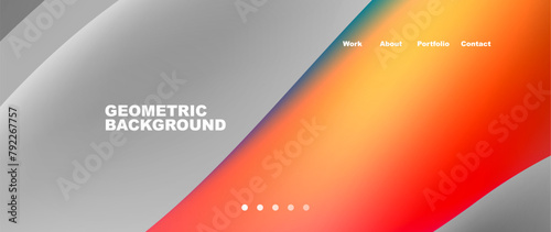 A geometric background featuring a gradient of gray, orange, and red colors. The design includes circles and shades reminiscent of automotive lighting in carmine hues
