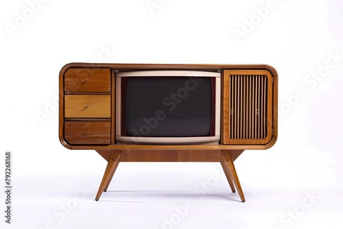 Retro Media cabinet Isolated on white