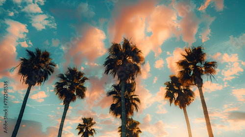 Palm trees at sunset