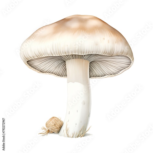 mushroom isolated on white background. realistic 3d illustration.