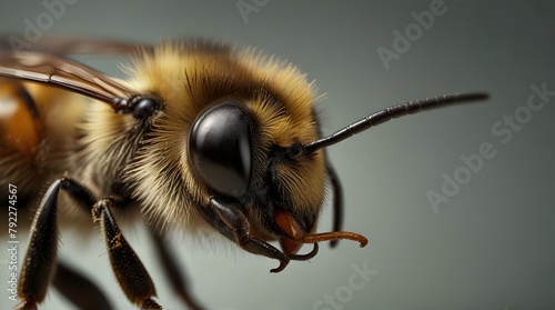 Closeup Picture of a bee stinging an arm. Isolated.generative.ai