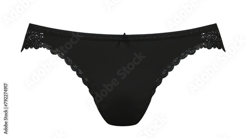 Women's black panties wiut white background and cut ou photo