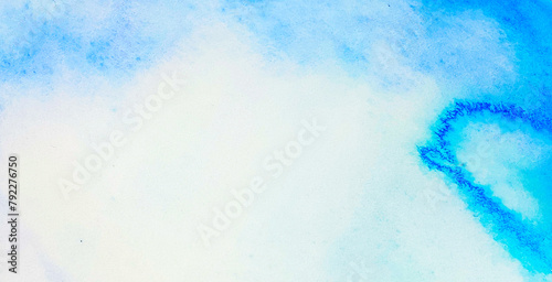 水彩で描いた青色の水テクスチャ背景素材 photo