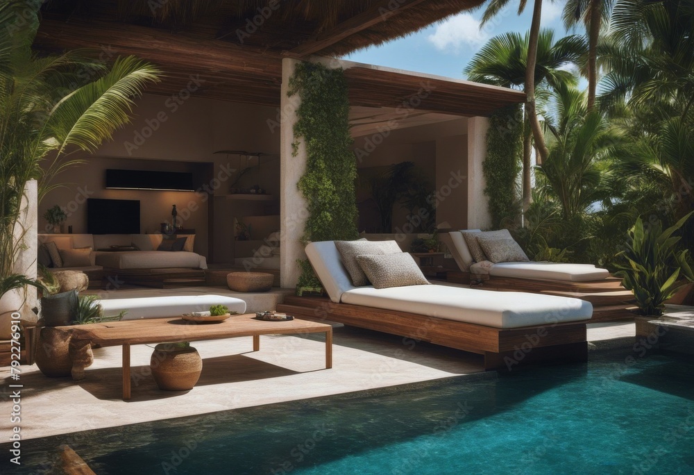 Living Room Views Outdoor Area Made Interior Mexico Style Entertaining Tulum Pool