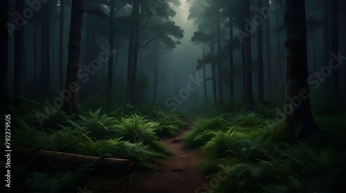 A high quality horizontal seamless background of landscape with deep jungle.generative.ai