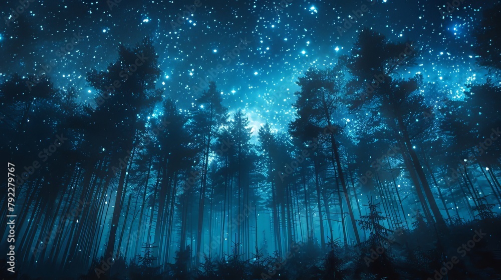 Forest Night Sky Full Of Stars