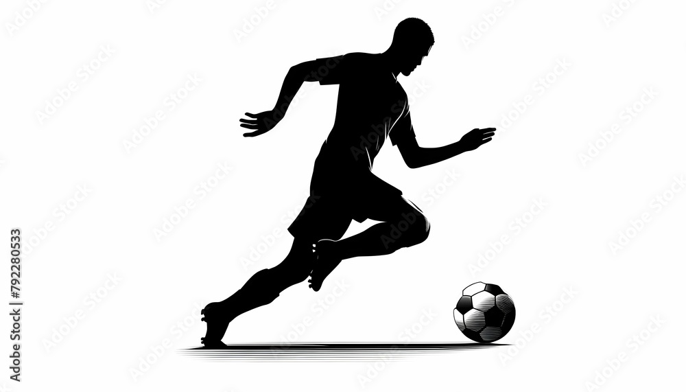 Football player doing kicking motion