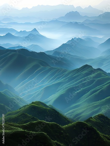 landscape mountain with fog