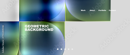 A geometric background featuring squares and circles in electric blue colors, resembling an astronomical object. Perfect for macro photography or as a brand logo graphics