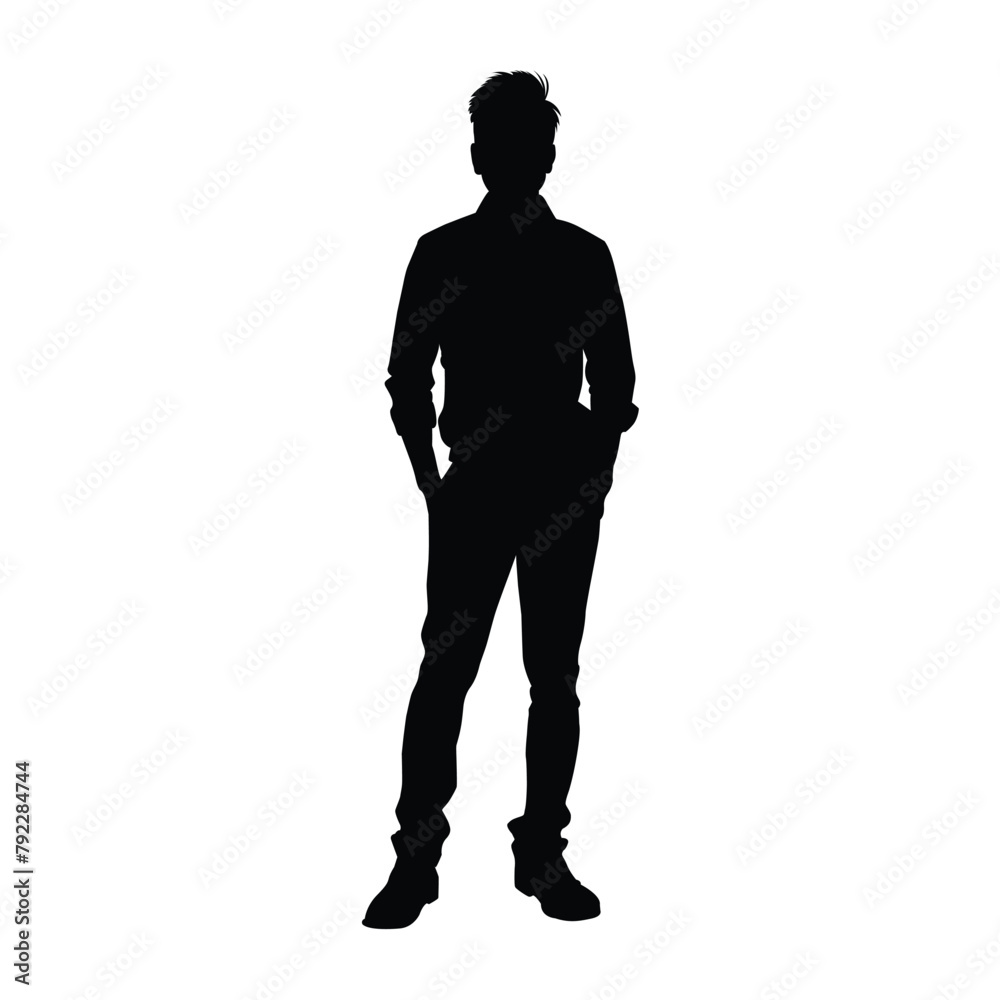 silhouette of a man on white