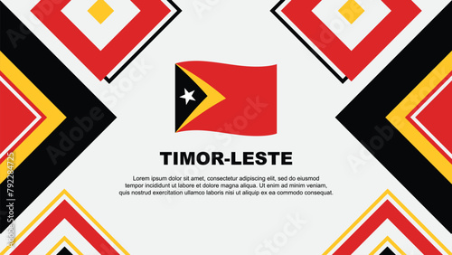 Timor Leste Flag Abstract Background Design Template. Timor Leste Independence Day Banner Wallpaper Vector Illustration. Timor Leste Independence Day photo