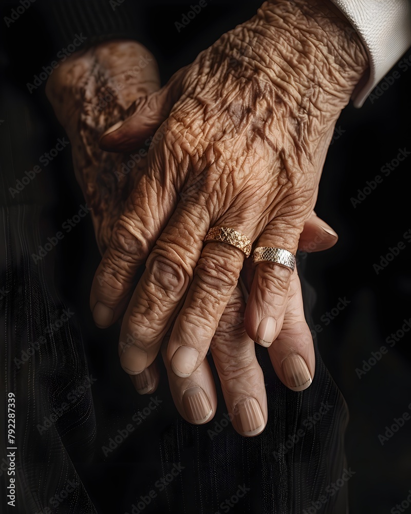 Fototapeta premium Weathered Hands Timeless Bond A Portrait of Enduring Love and Commitment