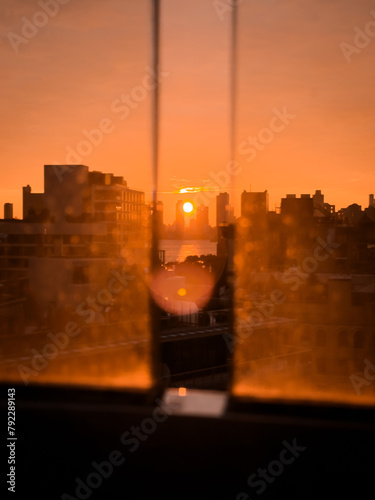 sunset over the city
