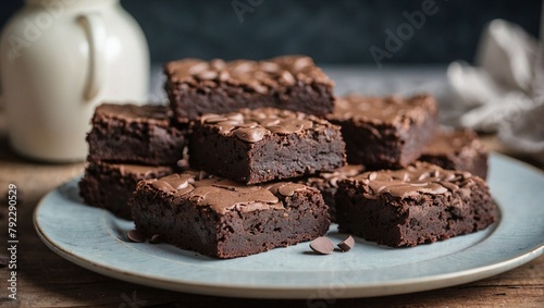 Chocolate brownies on a plate