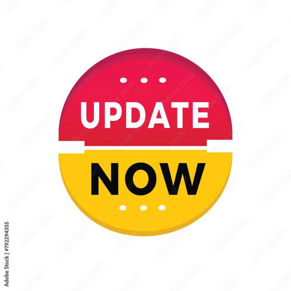 Update now sticker icon modern style. Banner design for business, advertising, promotion. Vector label design.
Update now sticker icon modern style. Banner design for business, advertising, promotion. Vector label design.