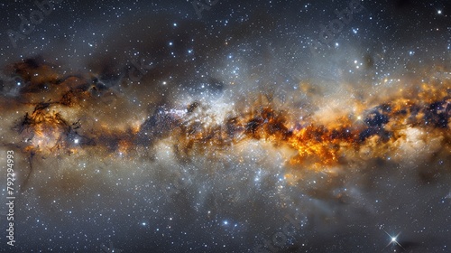 The Milky Way stretches across the vast expanse of space, a breathtaking tapestry of stars and cosmic wonders.