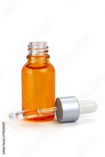 Serum oil dropper bottle isolate on white background