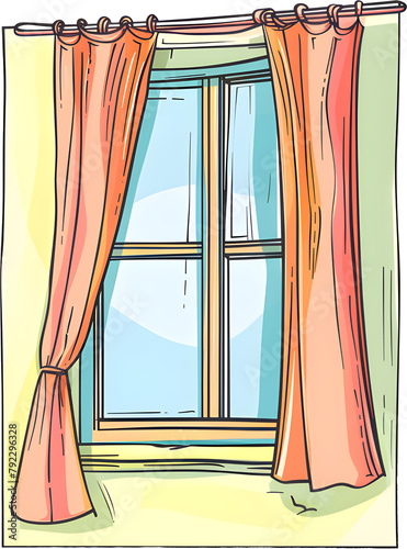 curtained windows  curtains  windows
