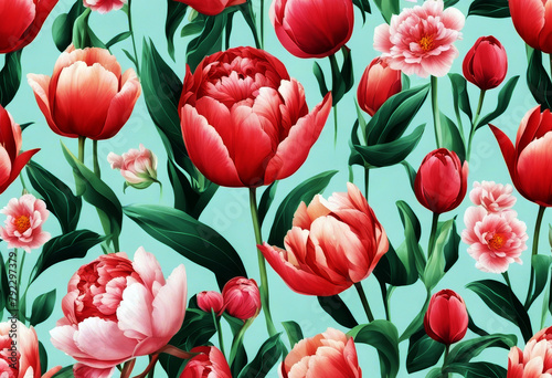 'textile Modern wallpaper greeting packaging tulips decoupage peonies pattern gift flowers wrap wedding Seamless scrapbooking print floral Background Pattern Flower Design Watercolor Summer'