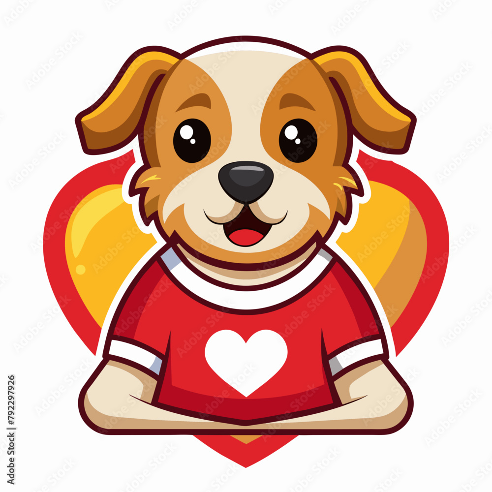 dog with heart t shirt vector illustration, love cat sticker dog with heart t shirt vector illustration, love cat sticker