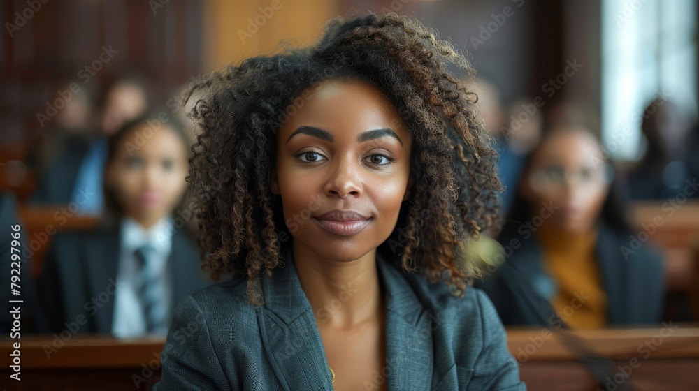 Black women lawyers actively support defendants' rights in court before judges and juries. Conceptual lawyer, advocate, defender, justice, courtroom. Black women lawyers actively support defendants' rights in court before judges and juries. Conceptual lawyer, advocate, defender, justice, courtroom.