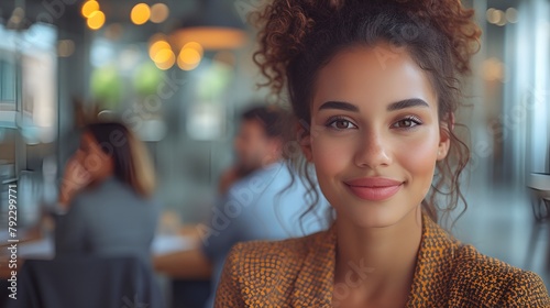 Young African-American in a business suit - business meeting - smiling and confident - up and comer - future leader 