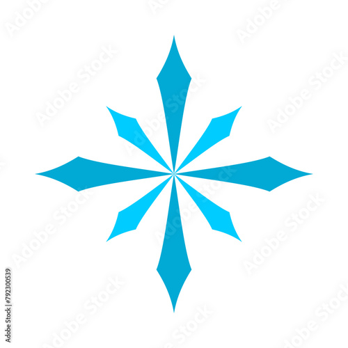 Blue snowflake winter icon flat vector design © Jedsada Naeprai