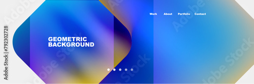 it is a geometric background with a blue and yellow gradient . High quality