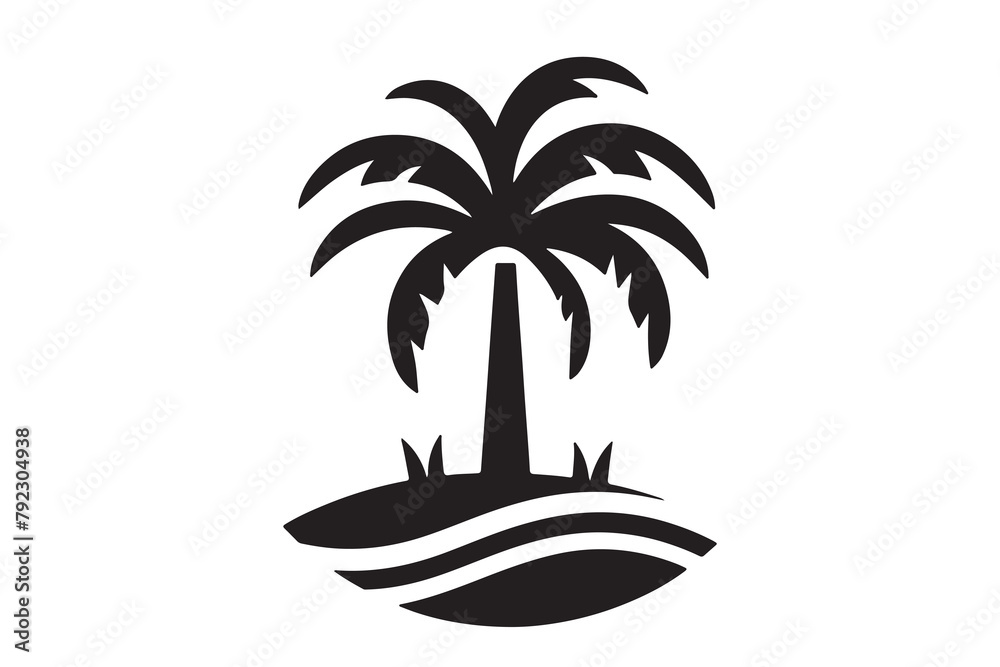 Silhouette of Palm tree Vector, Palm tree silhouette