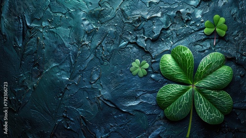 four leaf clover on a dark background st patrick s day celebration luck and fortune concept copy spaceillustration image