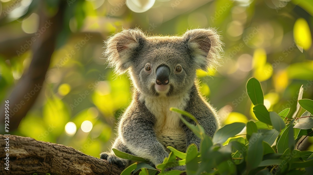 Fototapeta premium Koala Wonderland: Branch Dweller in 4K Splendor