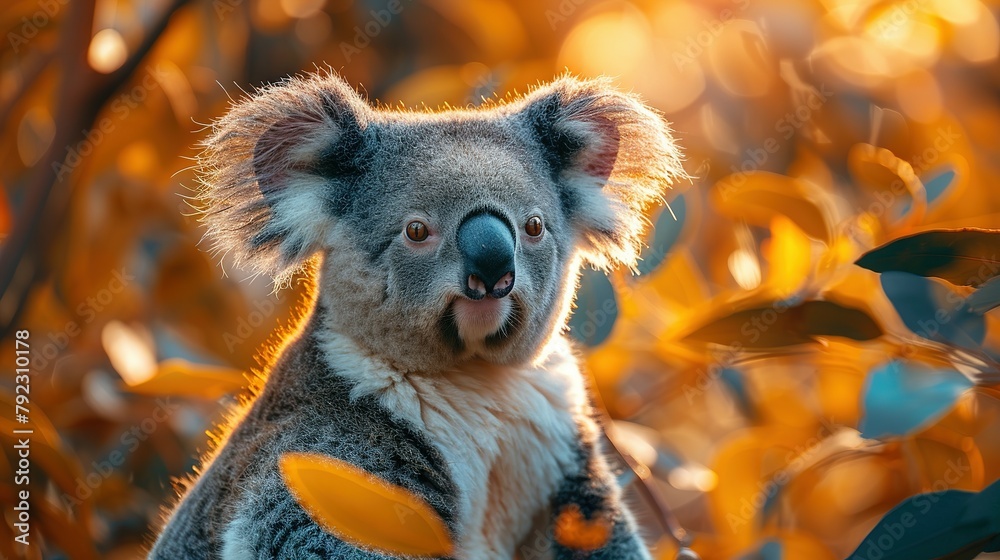 Obraz premium Arboreal Serenity: Koala Bear Dining in 4K Brilliance