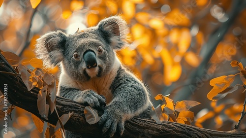 Arboreal Serenity: Koala Bear Dining in 4K Brilliance