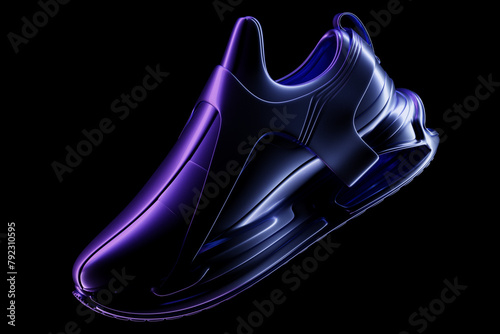 Realistic sports sneakers for training and fitness on a black background, fashion sneakers, 3D illustration © Виталий Сова