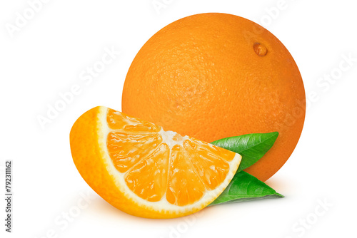 Oranges on isolated white background