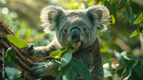 Canopy Comfort: Koala Bear Feasting - 4K Delight