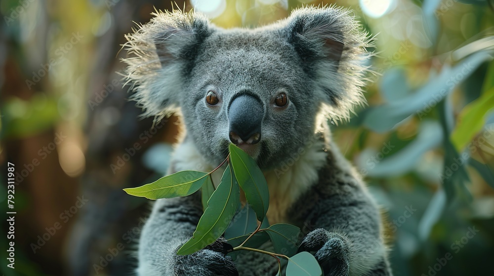 Fototapeta premium Branch Buffet: Koala Bear Dining Experience - 4K View