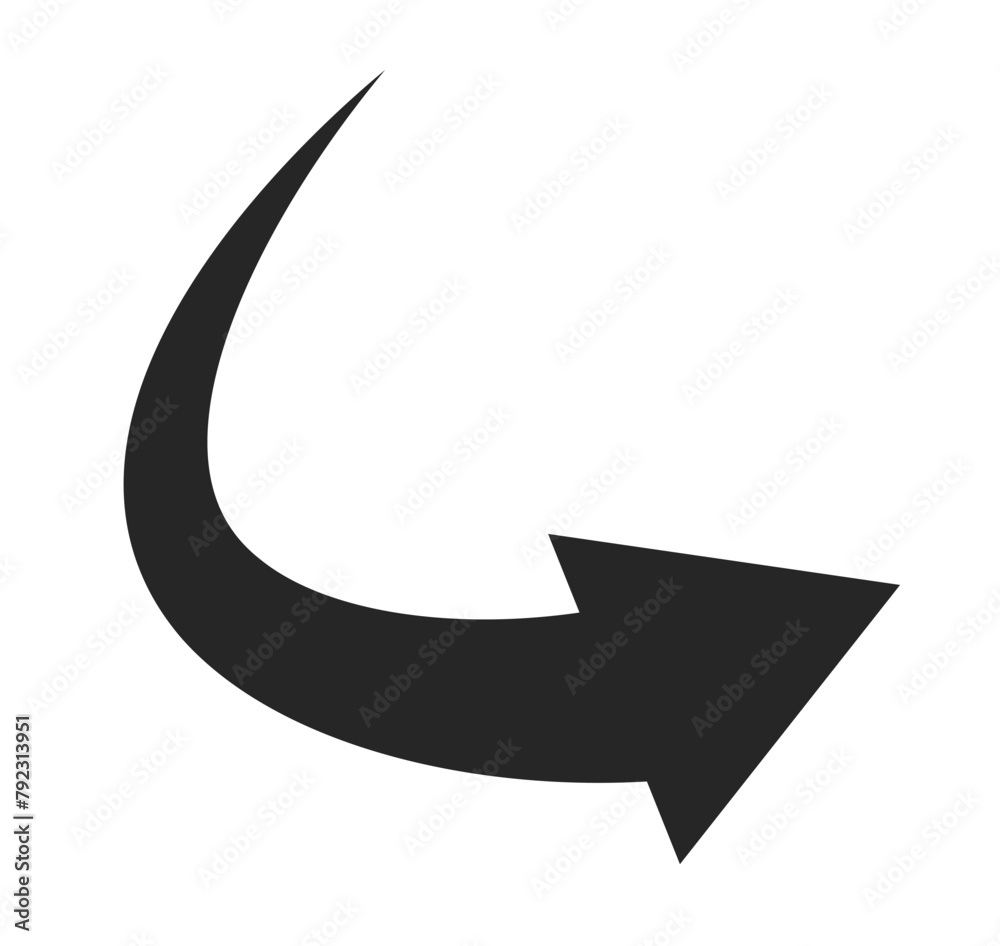 Swash curve arrow pointer business financial target icon design template. Investment stock business market economy profit.
